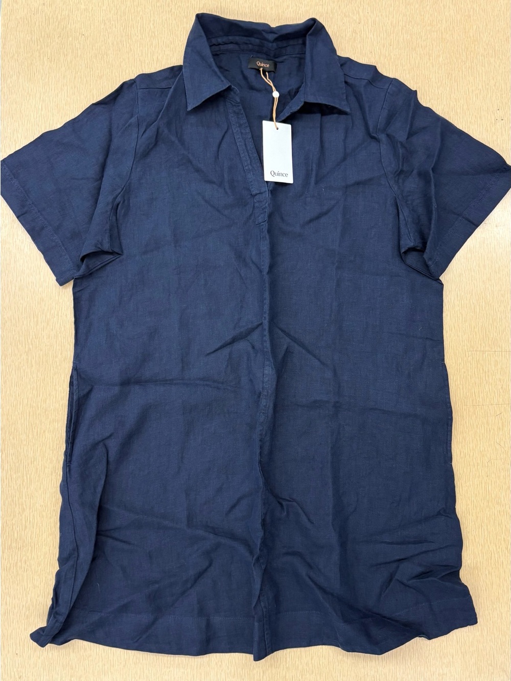 NWT Quince 100% linen popover mini dress